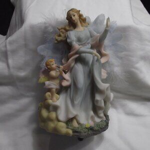 Christmas Angel With Music And Fiber Optic Lights